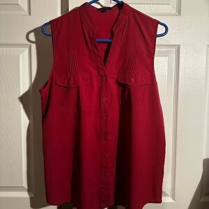 Sleeveless Red Blouse